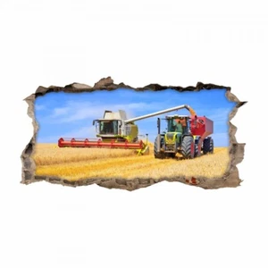 nikima - 134 Wandtattoo Mähdrescher und Traktor - Loch in der Wand - Bild 1 von 8