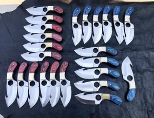 Lot Of 24 - 7" BEAUTIFUL CUSTOM HANDMADE STAINLESS STEEL HUNTING SKINNER KNIFE - Picture 1 of 6