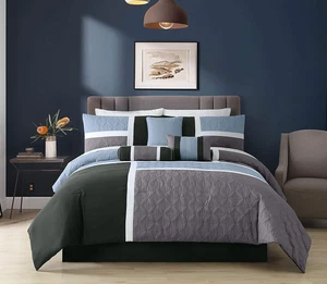 Chezmoi Collection 7-Piece Comforter Set Medallion Patchwork Quilted Bedding Set - Picture 1 of 36