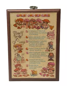 Vintage Hallmark 1970's Rules For The Bath Wall Wood Plaque Bathroom - Picture 1 of 3