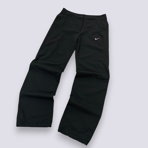 Pantaloni della tuta Nike donna FITDRY Mini Swoosh in nylon con logo ricamato neri taglia US 6