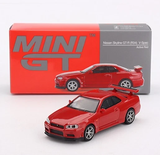 MINI GT Nissan Skyline GT-R R34 V-Spec Active Red