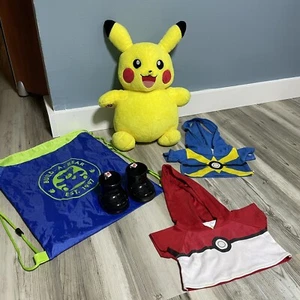 Pikachu Pokémon Build a Bear 18 Zoll Plüschtier Stofftier Lot Schuhe 2 Shirts Tasche Lot - Bild 1 von 24