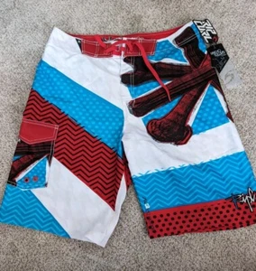 Rip Curl Pancho Sullivan Hawaii Signature Board Shorts Mens 32 Drawstring CB0FMF - Picture 1 of 3