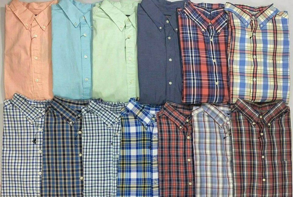 Camisa abotonada manga larga 100 % algodón Roundtree & Yorke para hombre Foto 1 de 1
