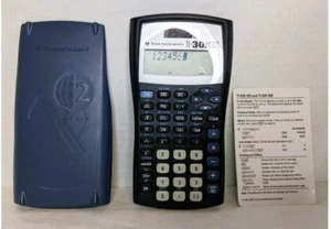 Texas Instruments TI-30X IIS Scientific Calculator Black w/Blue Cover Works Good - Picture 1 of 8