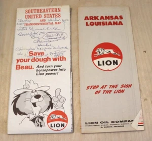 VTG Travel Maps Lion Oil El Dorado Arkansas Southeastern US and Arkansas 1960s - Picture 1 of 2
