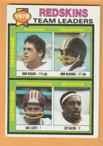 John Riggins Jake Scott Coy Bacon Washington Redskins 1979 Topps #319 - Imagen 1 de 2