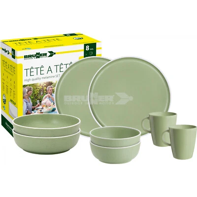Brunner Dolomit Green Melamine Stoneware Dinner Set Mix & Match Camping Caravan - Image 1 of 4