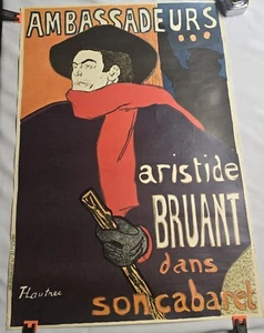 Ambassadeurs Aristide Bruant - T Lautrec -Editions Artertre Paris - Poster 26x18 - Picture 1 of 8