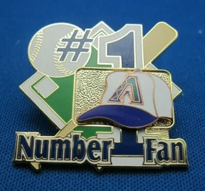 Arizona DIAMONDBACKS Number #1 Fan Pin WHITE BASEBALL CAP Purple & Teal LOGO - Picture 1 of 2