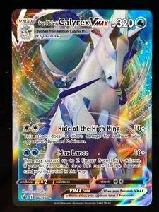 Pokémon jinete de hielo Calyrex VMAX Chilling Reign 046/198 Holo ultra raro casi nuevo - Imagen 1 de 2