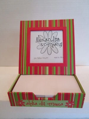 AXO Sorority Picture Frame Note Paper Trinket Box Alexandra & Co Alpha Chi Omega - Image 1 of 4