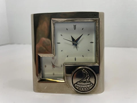 Vintage Pinehurst 1895 Putterboy/Golfer Commemorative Desk Top Analog Clock Cover