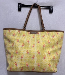 Stella & Dot Pink Flamingo Hello Sunshine Yellow Clutch Makeup Bag Tote Handbag - Picture 1 of 24