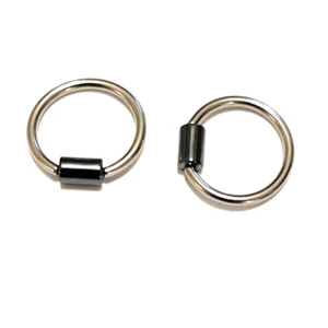 PAIR 14g 12mm dia 6mmeter HEMATITE Bar Surgical Steel Septum/Ear CBRs. - Picture 1 of 6