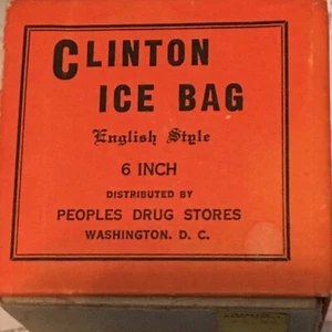 Vintage Clinton English Style Ice Bag 9" Original Box Houndstooth Peoples Drugs - Imagen 1 de 9