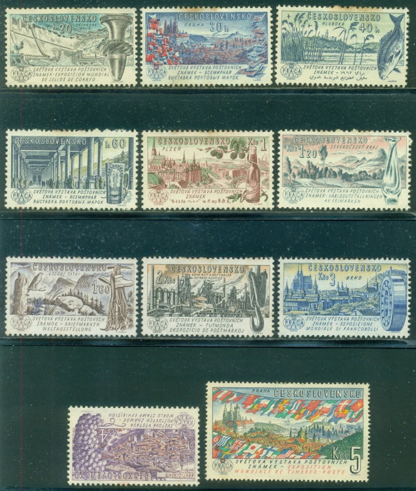 CZECHOSLOVAKIA SCOTT #'s 1070-1080 SET, EXHIBITION, MINT, NO GUM, GREAT PRICE! - Image 1 of 1