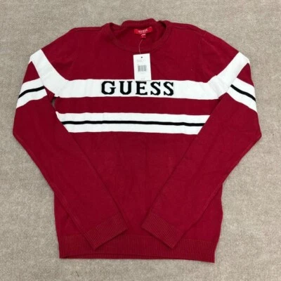 Guess красный длинным рукавом Crewneck Arisa свитер женский размер большой новый - Изображение 1 из 4