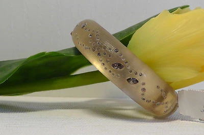  Nuevo Brazalete Alexis Bittar Taupe 'Lucite® - Dust' con Bisagras Medianas. Foto 1 de 4