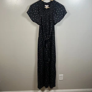 Rebecca Taylor Painted Dot Silk Blend Jumpusit Size 4 Black Wide Leg Preppy - Bild 1 von 12