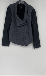 Ann Taylor Womens Gray Long Sleeve Pockets Full-Zip Jacket Size Large - Picture 1 of 6