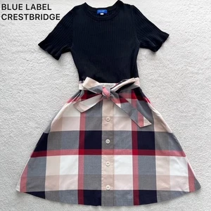Blue Label Crestbridge Dress Docking Knit CB Check Ribbon Belt M from Japan - Picture 1 of 9