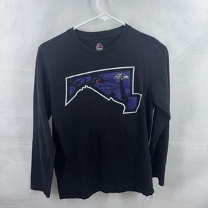 Mens Majestic Baltimore Ravens Long Sleeve Reflective NFL Black Shirt Sz Small - Picture 1 of 4