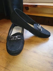 Mocasines planos CALVIN KLEIN Luca imitación cuero dorado logotipo cadena logotipo talla 8,5 - Imagen 1 de 12
