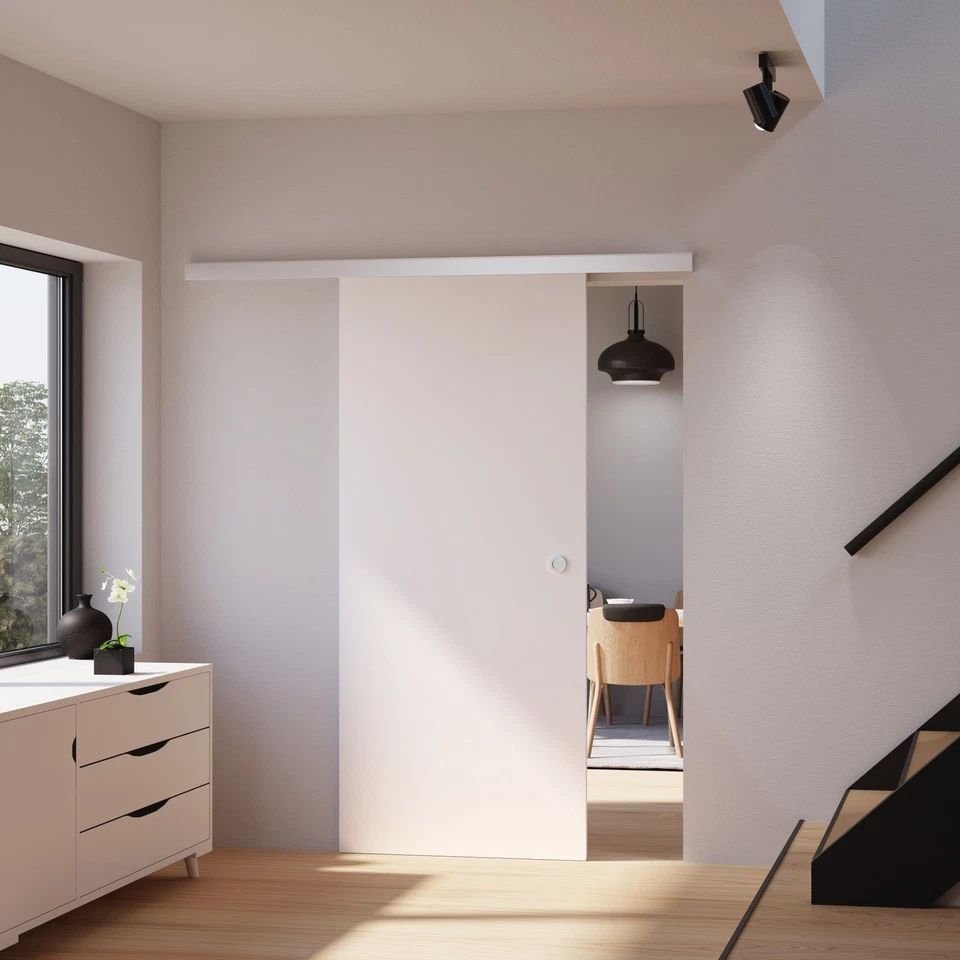 INOVA STAR Schiebetür Holzschiebetür verschiedene Größen Komplettset Tür Holz Griffmuschel