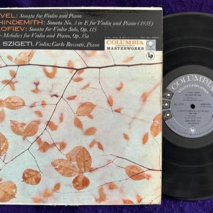 RAVEL/HINDEMITH/PROKOFIEV Sonata for Violin SZIGETI Columbia ML 5178 Mono 6 EYE - Picture 1 of 8
