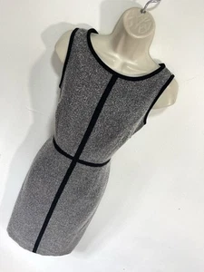 Black grey dress sleeveless tweed wool size 12 - Picture 1 of 15