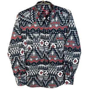 McAllen Western Men's Sz L Aztec Pearl Snap Shirt Ranch Wrangler Cowboy Rodeo - Picture 1 of 13