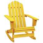 Garden Adirondack Rocking Chair Solid Fir Wood Yellow Vidaxl