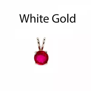 Madagaskar Rubin rund 6mm, 1,20 Karat Solitär Anhänger in 14k Weißgold (53537) - Bild 1 von 4