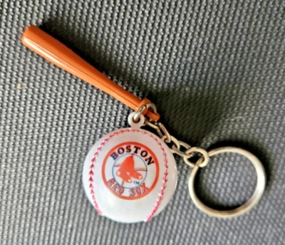 Vtg. 2009 MLB Boston Red Sox Stadium Souvenir Mini Bat & Ball Key Chain 4 Inch - Image 1 of 4