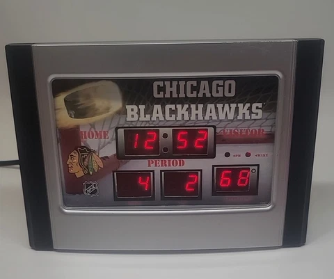 NHL Chicago Blackhawks Scoreboard Alarm Clock Hockey WORKS! Cover
