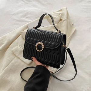 Kleine eckige Damentasche Diamond Grid Schultertasche schwarz Crossbody Bag - Bild 1 von 4