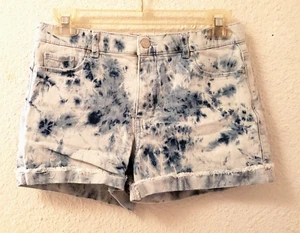 Jordache Bleached Jean Shorts Girls Size 16 Cut Off Style Stretchy Button Close - Picture 1 of 13