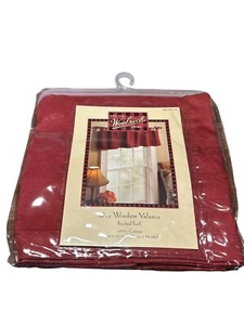 Woolrich Red Cotton Tab Window Valances 54”x18” NEW, Rustic, Ranch Brushed Twill - Picture 1 of 6
