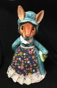 Vintage Ceramic Chalk Ware Bunny Rabbit Bank Apron Book Japan Easter Decor - Picture 1 of 10