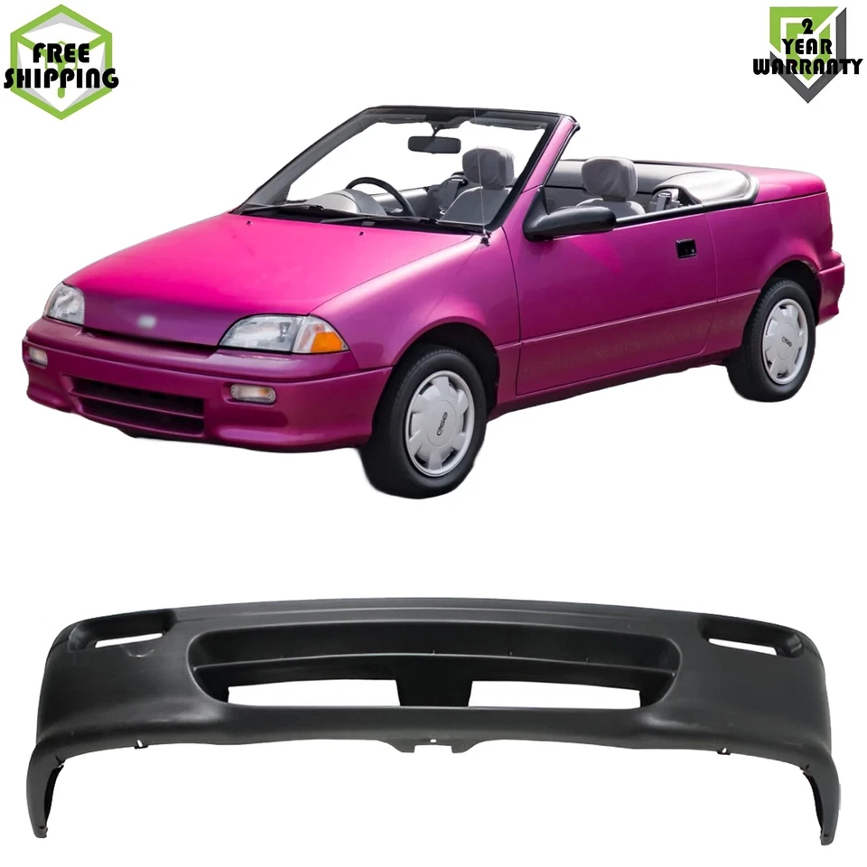 Front Bumper Cover Primed Plastic For 1992-1993 Geo Metro Convertible Foto 1 de 4