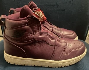 Jordan 1 High Zip Premium Bordeaux Wine Shoes Sneakers AT0575-600 Women’s Size 6 - Picture 1 of 6
