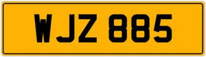WJZ 885 W 3X3 DATELESS PRIVATE NUMBER PLATE WILL WIL WENDY WES WALT WAYNE WOLF - Picture 1 of 1