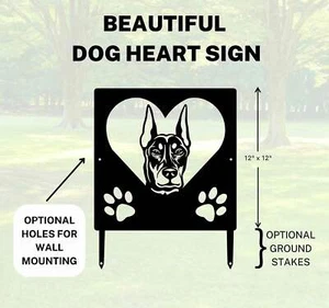 Doberman #2 Name Sign or Heart Memorial Wall or Yard Plaque - Picture 1 of 6
