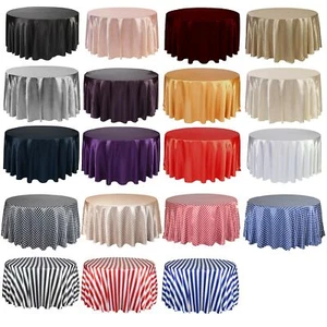Satin Tablecloths for Weddings & Events Round 132 inch - Picture 1 of 70