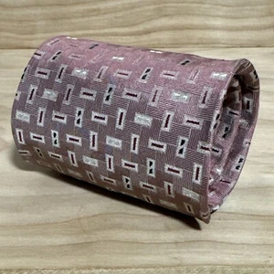 100% Italian Silk Enrico Venturi Pink Textured Block Designer Tie Necktie - Picture 1 of 10