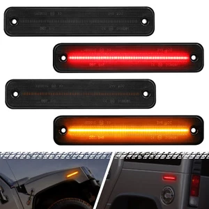 25952319 Smoked Lens Amber/Red LED Side Marker Light Kit For 2003-2009 Hummer H2 - Picture 1 of 9