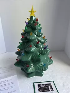 Batería de árbol de Navidad de cerámica verde 14 pulgadas Mr. Christmas Holiday Santa - Imagen 1 de 8