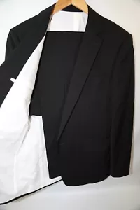 #251 DSQUARED Milano Cut Solid Black Two Button Suit Size 40 R - Picture 1 of 10